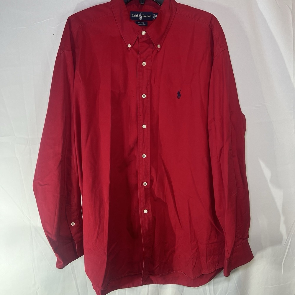 Polo Ralph Lauren Blake Red Long Sleeve Button Down Shirt Men's XL Cotton